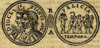 An illustration from Dialoghi di don Antonio Agostini archivescovo di Taracona, intorno alle medaglie, inscrittioni, & altre antichità (1625)