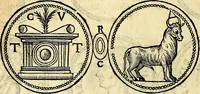An illustration from Dialoghi di don Antonio Agostini archivescovo di Taracona, intorno alle medaglie, inscrittioni, & altre antichità (1625)