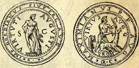 An illustration from Dialoghi di don Antonio Agostini archivescovo di Taracona, intorno alle medaglie, inscrittioni, & altre antichità (1625)