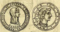 An illustration from Dialoghi di don Antonio Agostini archivescovo di Taracona, intorno alle medaglie, inscrittioni, & altre antichità (1625)