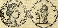 An illustration from Dialoghi di don Antonio Agostini archivescovo di Taracona, intorno alle medaglie, inscrittioni, & altre antichità (1625)