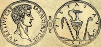 An illustration from Dialoghi di don Antonio Agostini archivescovo di Taracona, intorno alle medaglie, inscrittioni, & altre antichità (1625)
