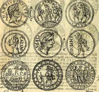 An illustration from Dialoghi di don Antonio Agostini archivescovo di Taracona, intorno alle medaglie, inscrittioni, & altre antichità (1625)