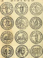 An illustration from Dialoghi di don Antonio Agostini archivescovo di Taracona, intorno alle medaglie, inscrittioni, & altre antichità (1625)