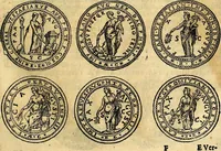 An illustration from Dialoghi di don Antonio Agostini archivescovo di Taracona, intorno alle medaglie, inscrittioni, & altre antichità (1625)