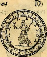 An illustration from Dialoghi di don Antonio Agostini archivescovo di Taracona, intorno alle medaglie, inscrittioni, & altre antichità (1625)