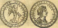 An illustration from Dialoghi di don Antonio Agostini archivescovo di Taracona, intorno alle medaglie, inscrittioni, & altre antichità (1625)