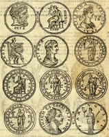 An illustration from Dialoghi di don Antonio Agostini archivescovo di Taracona, intorno alle medaglie, inscrittioni, & altre antichità (1625)