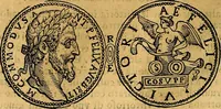 An illustration from Dialoghi di don Antonio Agostini archivescovo di Taracona, intorno alle medaglie, inscrittioni, & altre antichità (1625)