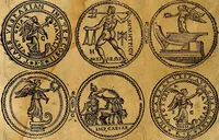 An illustration from Dialoghi di don Antonio Agostini archivescovo di Taracona, intorno alle medaglie, inscrittioni, & altre antichità (1625)