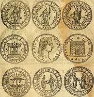 An illustration from Dialoghi di don Antonio Agostini archivescovo di Taracona, intorno alle medaglie, inscrittioni, & altre antichità (1625)
