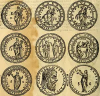 An illustration from Dialoghi di don Antonio Agostini archivescovo di Taracona, intorno alle medaglie, inscrittioni, & altre antichità (1625)