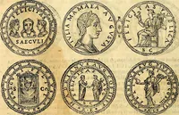 An illustration from Dialoghi di don Antonio Agostini archivescovo di Taracona, intorno alle medaglie, inscrittioni, & altre antichità (1625)