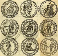 An illustration from Dialoghi di don Antonio Agostini archivescovo di Taracona, intorno alle medaglie, inscrittioni, & altre antichità (1625)