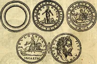 An illustration from Dialoghi di don Antonio Agostini archivescovo di Taracona, intorno alle medaglie, inscrittioni, & altre antichità (1625)