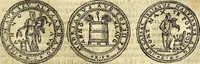 An illustration from Dialoghi di don Antonio Agostini archivescovo di Taracona, intorno alle medaglie, inscrittioni, & altre antichità (1625)