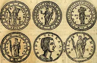 An illustration from Dialoghi di don Antonio Agostini archivescovo di Taracona, intorno alle medaglie, inscrittioni, & altre antichità (1625)