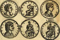 An illustration from Dialoghi di don Antonio Agostini archivescovo di Taracona, intorno alle medaglie, inscrittioni, & altre antichità (1625)