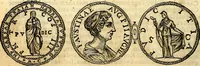 An illustration from Dialoghi di don Antonio Agostini archivescovo di Taracona, intorno alle medaglie, inscrittioni, & altre antichità (1625)