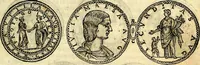 An illustration from Dialoghi di don Antonio Agostini archivescovo di Taracona, intorno alle medaglie, inscrittioni, & altre antichità (1625)