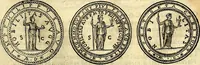 An illustration from Dialoghi di don Antonio Agostini archivescovo di Taracona, intorno alle medaglie, inscrittioni, & altre antichità (1625)