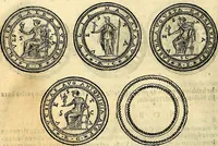 An illustration from Dialoghi di don Antonio Agostini archivescovo di Taracona, intorno alle medaglie, inscrittioni, & altre antichità (1625)
