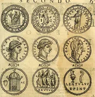 An illustration from Dialoghi di don Antonio Agostini archivescovo di Taracona, intorno alle medaglie, inscrittioni, & altre antichità (1625)