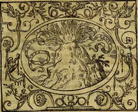 An illustration from Dialogo de las empresas militares, y amorosas, compuesto en lengua italiana, por el illvstre, y reverendissimo señor Paulo Iouio obispo de Nucera . En el qval se tracta de las devisas, armas, motes, o blasones de linages. Con vn razonemiento a esse proposito, del magnifico señot Ludouico Domeniqui. Todo nueuamente traduzido en romance castellano, por Alonso de Vlloa. Anadimos a esto las empresas heroicas, y morales, del señor Gabriel Symeon (1561)