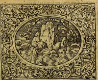 An illustration from Dialogo de las empresas militares, y amorosas, compuesto en lengua italiana, por el illvstre, y reverendissimo señor Paulo Iouio obispo de Nucera . En el qval se tracta de las devisas, armas, motes, o blasones de linages. Con vn razonemiento a esse proposito, del magnifico señot Ludouico Domeniqui. Todo nueuamente traduzido en romance castellano, por Alonso de Vlloa. Anadimos a esto las empresas heroicas, y morales, del señor Gabriel Symeon (1561)