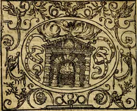 An illustration from Dialogo de las empresas militares, y amorosas, compuesto en lengua italiana, por el illvstre, y reverendissimo señor Paulo Iouio obispo de Nucera . En el qval se tracta de las devisas, armas, motes, o blasones de linages. Con vn razonemiento a esse proposito, del magnifico señot Ludouico Domeniqui. Todo nueuamente traduzido en romance castellano, por Alonso de Vlloa. Anadimos a esto las empresas heroicas, y morales, del señor Gabriel Symeon (1561)