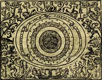 An illustration from Dialogo de las empresas militares, y amorosas, compuesto en lengua italiana, por el illvstre, y reverendissimo señor Paulo Iouio obispo de Nucera . En el qval se tracta de las devisas, armas, motes, o blasones de linages. Con vn razonemiento a esse proposito, del magnifico señot Ludouico Domeniqui. Todo nueuamente traduzido en romance castellano, por Alonso de Vlloa. Anadimos a esto las empresas heroicas, y morales, del señor Gabriel Symeon (1561)