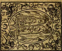 An illustration from Dialogo de las empresas militares, y amorosas, compuesto en lengua italiana, por el illvstre, y reverendissimo señor Paulo Iouio obispo de Nucera . En el qval se tracta de las devisas, armas, motes, o blasones de linages. Con vn razonemiento a esse proposito, del magnifico señot Ludouico Domeniqui. Todo nueuamente traduzido en romance castellano, por Alonso de Vlloa. Anadimos a esto las empresas heroicas, y morales, del señor Gabriel Symeon (1561)