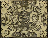 An illustration from Dialogo de las empresas militares, y amorosas, compuesto en lengua italiana, por el illvstre, y reverendissimo señor Paulo Iouio obispo de Nucera . En el qval se tracta de las devisas, armas, motes, o blasones de linages. Con vn razonemiento a esse proposito, del magnifico señot Ludouico Domeniqui. Todo nueuamente traduzido en romance castellano, por Alonso de Vlloa. Anadimos a esto las empresas heroicas, y morales, del señor Gabriel Symeon (1561)