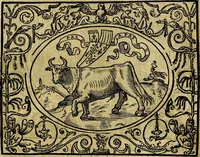 An illustration from Dialogo de las empresas militares, y amorosas, compuesto en lengua italiana, por el illvstre, y reverendissimo señor Paulo Iouio obispo de Nucera . En el qval se tracta de las devisas, armas, motes, o blasones de linages. Con vn razonemiento a esse proposito, del magnifico señot Ludouico Domeniqui. Todo nueuamente traduzido en romance castellano, por Alonso de Vlloa. Anadimos a esto las empresas heroicas, y morales, del señor Gabriel Symeon (1561)