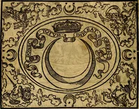 An illustration from Dialogo de las empresas militares, y amorosas, compuesto en lengua italiana, por el illvstre, y reverendissimo señor Paulo Iouio obispo de Nucera . En el qval se tracta de las devisas, armas, motes, o blasones de linages. Con vn razonemiento a esse proposito, del magnifico señot Ludouico Domeniqui. Todo nueuamente traduzido en romance castellano, por Alonso de Vlloa. Anadimos a esto las empresas heroicas, y morales, del señor Gabriel Symeon (1561)