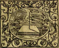 An illustration from Dialogo de las empresas militares, y amorosas, compuesto en lengua italiana, por el illvstre, y reverendissimo señor Paulo Iouio obispo de Nucera . En el qval se tracta de las devisas, armas, motes, o blasones de linages. Con vn razonemiento a esse proposito, del magnifico señot Ludouico Domeniqui. Todo nueuamente traduzido en romance castellano, por Alonso de Vlloa. Anadimos a esto las empresas heroicas, y morales, del señor Gabriel Symeon (1561)