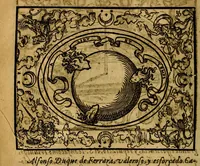 An illustration from Dialogo de las empresas militares, y amorosas, compuesto en lengua italiana, por el illvstre, y reverendissimo señor Paulo Iouio obispo de Nucera . En el qval se tracta de las devisas, armas, motes, o blasones de linages. Con vn razonemiento a esse proposito, del magnifico señot Ludouico Domeniqui. Todo nueuamente traduzido en romance castellano, por Alonso de Vlloa. Anadimos a esto las empresas heroicas, y morales, del señor Gabriel Symeon (1561)