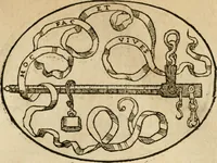An illustration from Dialogo dell'imprese militari et amorose di Monsignor Giouio, vescouo di Nocera : et del S. Gabriel Symeoni fiorentino : con vn ragionamento di M. Lodouico Domenichi, nel medesimo soggetto : con la tauola (1574)