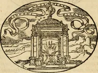 An illustration from Dialogo dell'imprese militari et amorose di Monsignor Giouio, vescouo di Nocera : et del S. Gabriel Symeoni fiorentino : con vn ragionamento di M. Lodouico Domenichi, nel medesimo soggetto : con la tauola (1574)