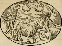 An illustration from Dialogo dell'imprese militari et amorose di Monsignor Giouio, vescouo di Nocera : et del S. Gabriel Symeoni fiorentino : con vn ragionamento di M. Lodouico Domenichi, nel medesimo soggetto : con la tauola (1574)