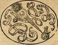 An illustration from Dialogo dell'imprese militari et amorose di Monsignor Giouio, vescouo di Nocera : et del S. Gabriel Symeoni fiorentino : con vn ragionamento di M. Lodouico Domenichi, nel medesimo soggetto : con la tauola (1574)