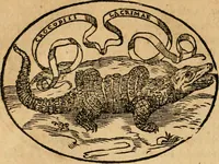 An illustration from Dialogo dell'imprese militari et amorose di Monsignor Giouio, vescouo di Nocera : et del S. Gabriel Symeoni fiorentino : con vn ragionamento di M. Lodouico Domenichi, nel medesimo soggetto : con la tauola (1574)