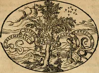An illustration from Dialogo dell'imprese militari et amorose di Monsignor Giouio, vescouo di Nocera : et del S. Gabriel Symeoni fiorentino : con vn ragionamento di M. Lodouico Domenichi, nel medesimo soggetto : con la tauola (1574)