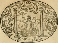 An illustration from Dialogo dell'imprese militari et amorose di Monsignor Giouio, vescouo di Nocera : et del S. Gabriel Symeoni fiorentino : con vn ragionamento di M. Lodouico Domenichi, nel medesimo soggetto : con la tauola (1574)