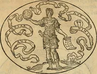 An illustration from Dialogo dell'imprese militari et amorose di Monsignor Giouio, vescouo di Nocera : et del S. Gabriel Symeoni fiorentino : con vn ragionamento di M. Lodouico Domenichi, nel medesimo soggetto : con la tauola (1574)