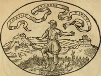 An illustration from Dialogo dell'imprese militari et amorose di Monsignor Giouio, vescouo di Nocera : et del S. Gabriel Symeoni fiorentino : con vn ragionamento di M. Lodouico Domenichi, nel medesimo soggetto : con la tauola (1574)