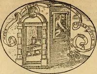 An illustration from Dialogo dell'imprese militari et amorose di Monsignor Giouio, vescouo di Nocera : et del S. Gabriel Symeoni fiorentino : con vn ragionamento di M. Lodouico Domenichi, nel medesimo soggetto : con la tauola (1574)