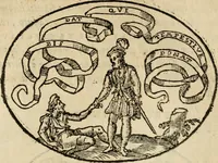 Picture 144 of 149 from Dialogo dell'imprese militari et amorose di Monsignor Giouio, vescouo di Nocera : et del S. Gabriel Symeoni fiorentino : con vn ragionamento di M. Lodouico Domenichi, nel medesimo soggetto : con la tauola (1574), leaf 218