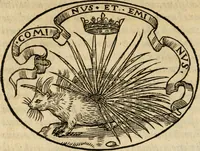 An illustration from Dialogo dell'imprese militari et amorose di Monsignor Giouio, vescouo di Nocera : et del S. Gabriel Symeoni fiorentino : con vn ragionamento di M. Lodouico Domenichi, nel medesimo soggetto : con la tauola (1574)