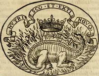 An illustration from Dialogo dell'imprese militari et amorose di Monsignor Giouio, vescouo di Nocera : et del S. Gabriel Symeoni fiorentino : con vn ragionamento di M. Lodouico Domenichi, nel medesimo soggetto : con la tauola (1574)